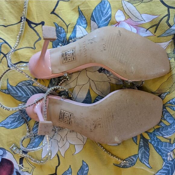 Simmi london pink rhinestone gladiator heels guc sz 6 - Picture 3 of 6